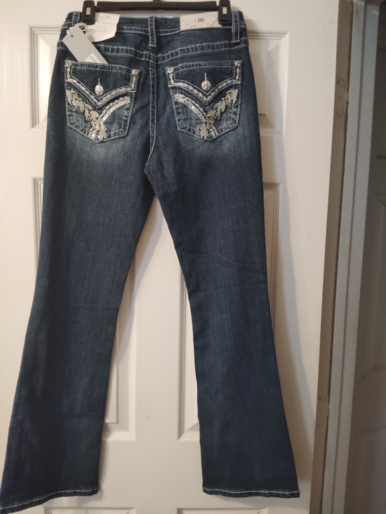 Miss Me Denim - Miss Me Dark Blue Bootcut Jeans with Embroidered Pockets!! NWT ✅ Mid-Rise
